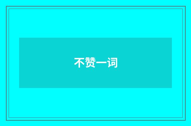 不赞一词