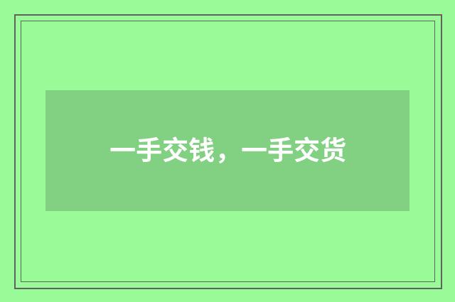 一手交钱，一手交货