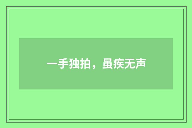 一手独拍，虽疾无声