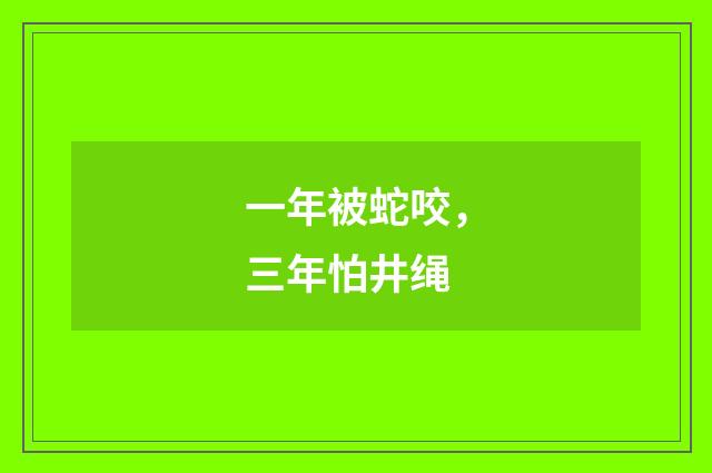 一年被蛇咬，三年怕井绳