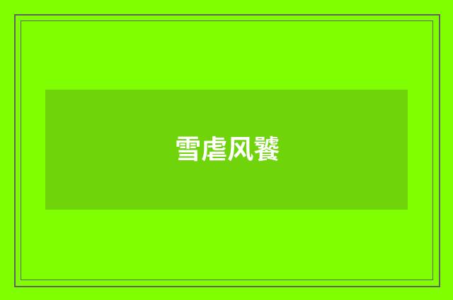雪虐风饕