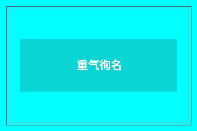 重气徇名