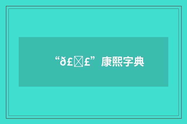 “𣚣”康熙字典