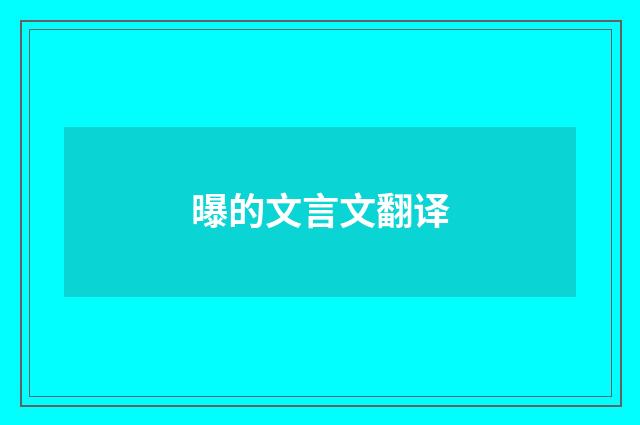 曝的文言文翻译