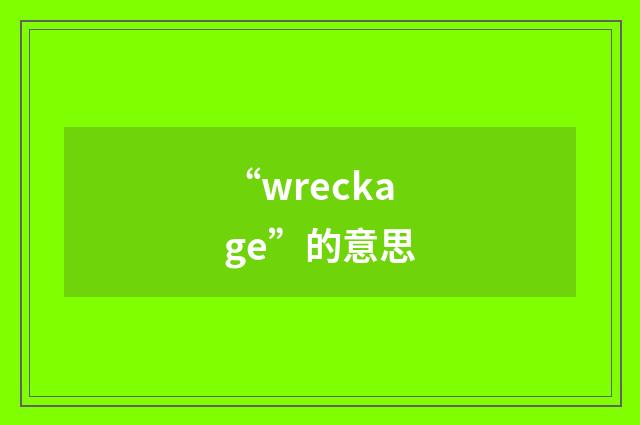 “wreckage”的意思