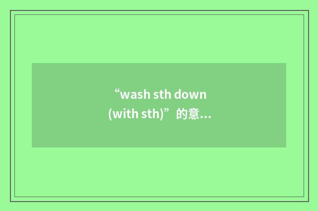 “wash sth down (with sth)”的意思