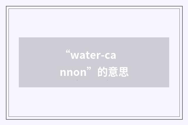 “water-cannon”的意思