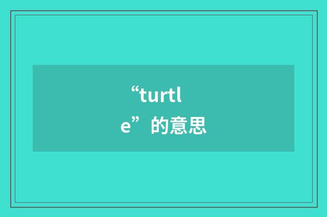 “turtle”的意思