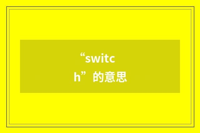 “switch”的意思
