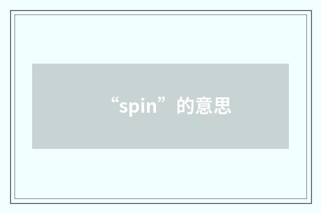“spin”的意思