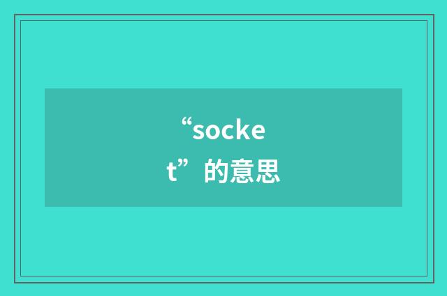 “socket”的意思