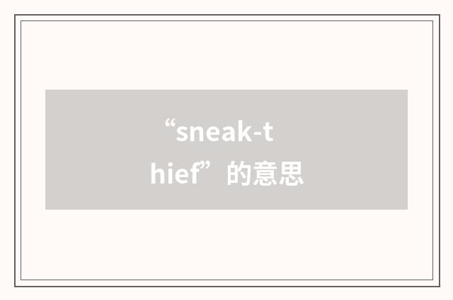 “sneak-thief”的意思