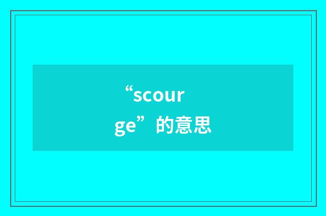 “scourge”的意思