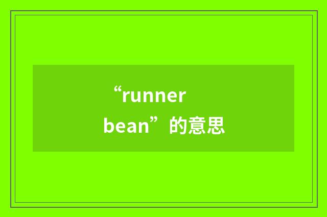 “runner bean”的意思