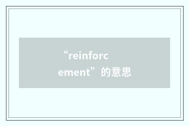 “reinforcement”的意思