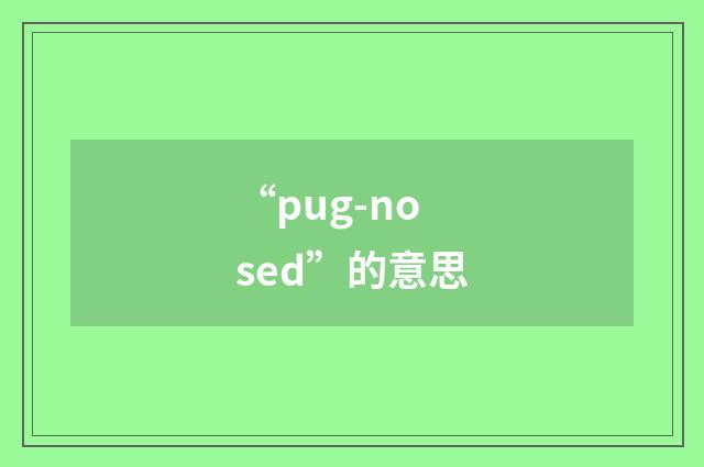 “pug-nosed”的意思