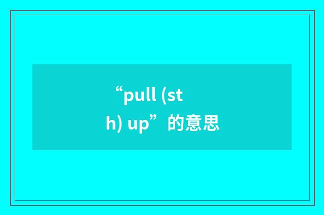 “pull (sth) up”的意思