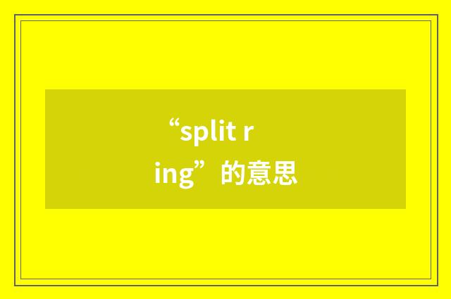 “split ring”的意思