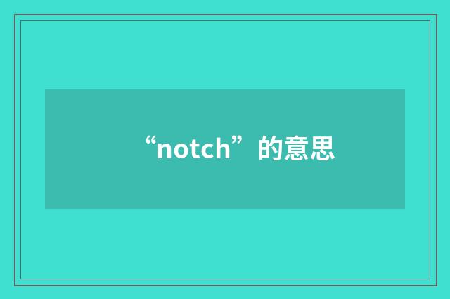 “notch”的意思