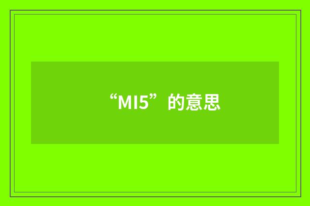“MI5”的意思