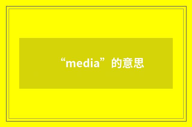 “media”的意思