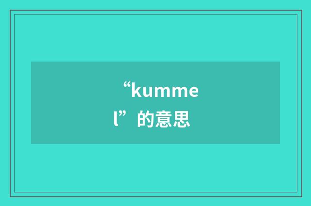 “kummel”的意思