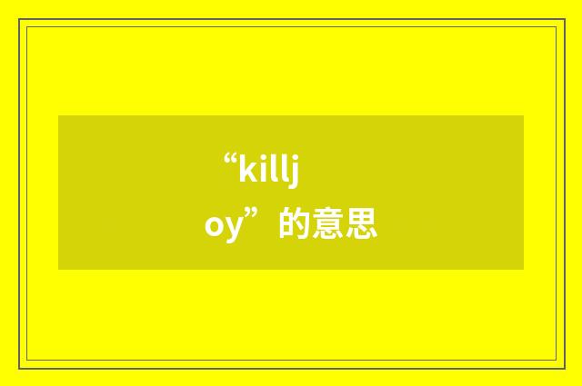 “killjoy”的意思