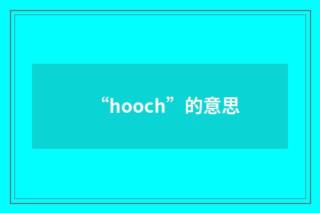 “hooch”的意思