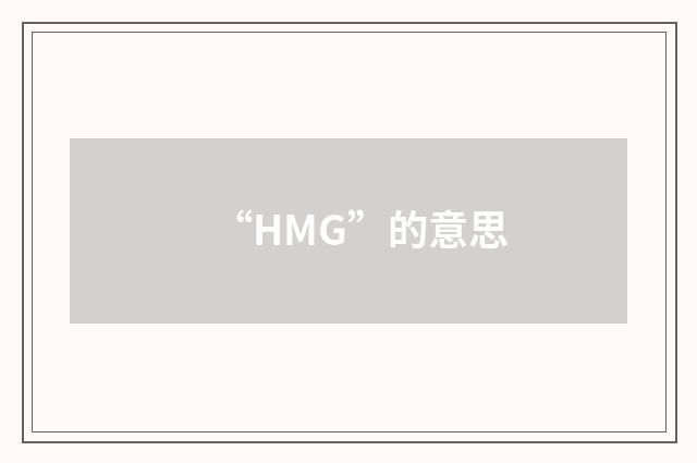 “HMG”的意思