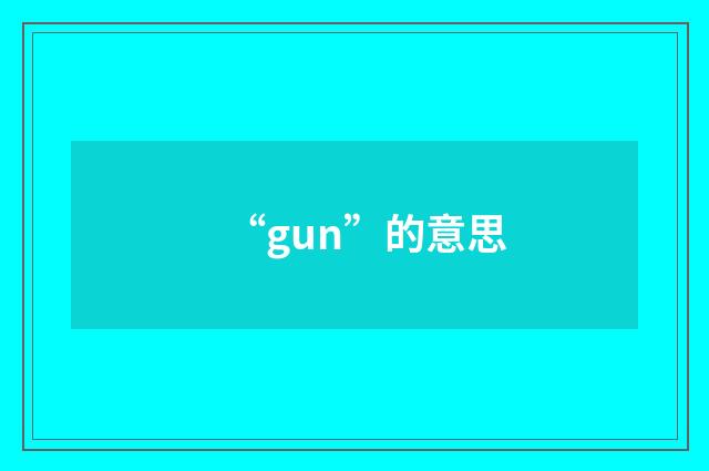 “gun”的意思