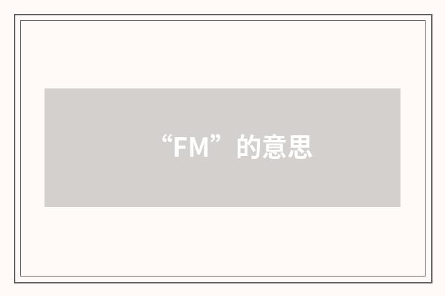 “FM”的意思