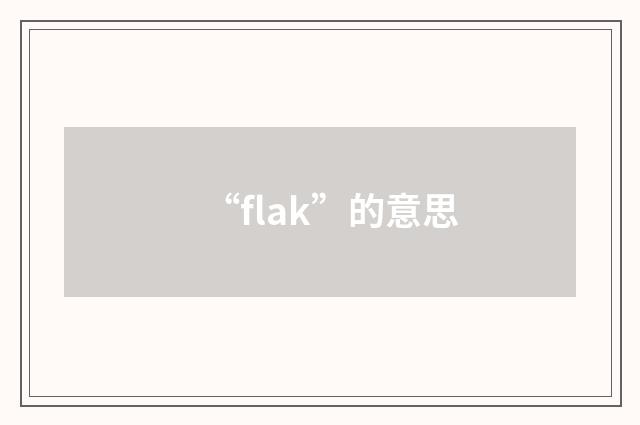 “flak”的意思
