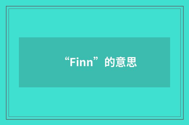 “Finn”的意思