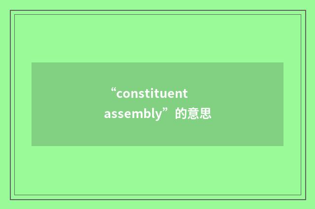 “constituent assembly”的意思