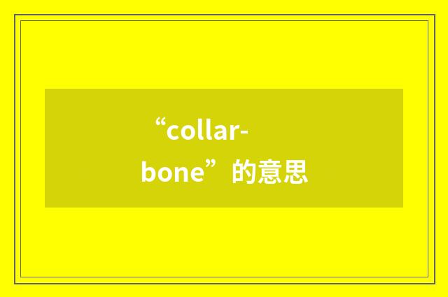 “collar-bone”的意思