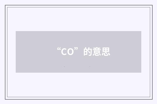 “CO”的意思