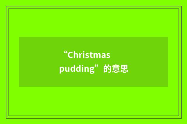 “Christmas pudding”的意思