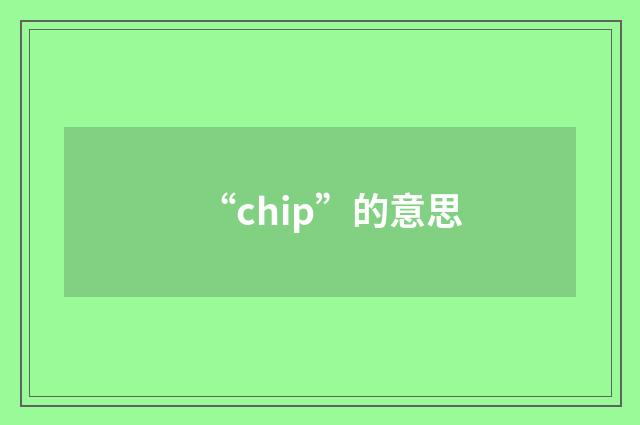 “chip”的意思