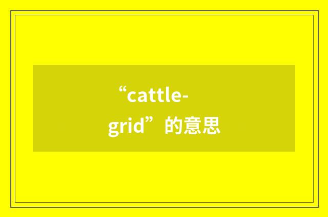 “cattle-grid”的意思