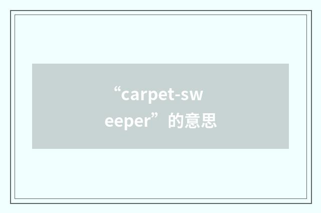 “carpet-sweeper”的意思
