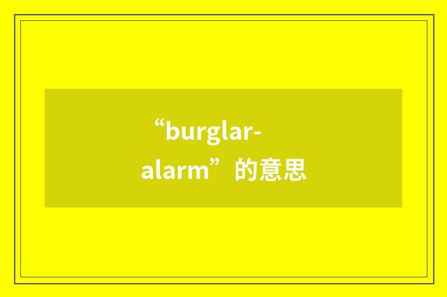 “burglar-alarm”的意思