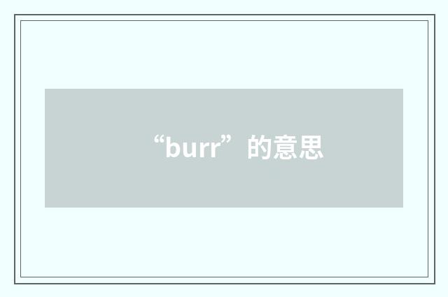“burr”的意思