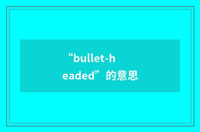“bullet-headed”的意思