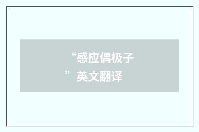 “感应偶极子”英文翻译