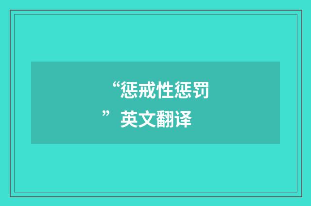 “惩戒性惩罚”英文翻译