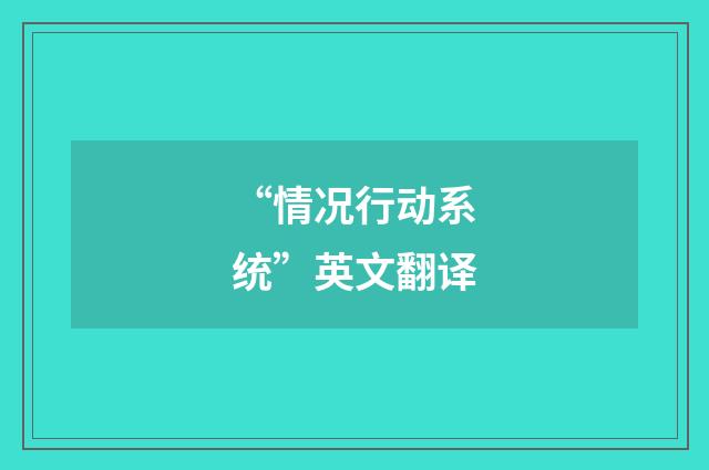 “情况行动系统”英文翻译