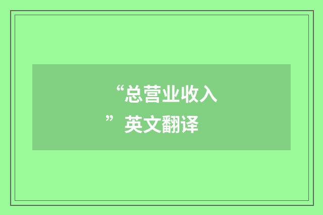 “总营业收入”英文翻译