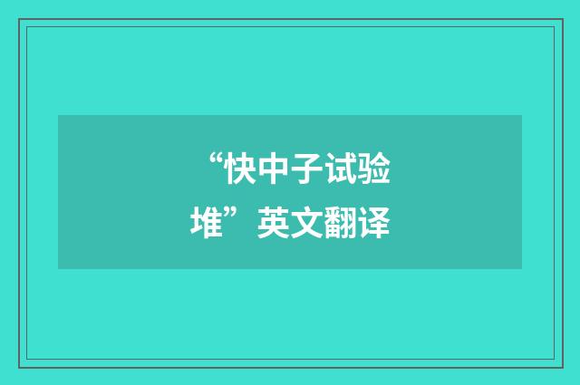 “快中子试验堆”英文翻译