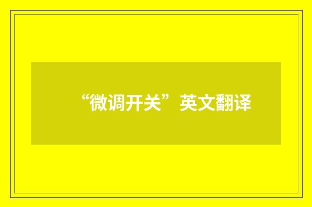 “微调开关”英文翻译