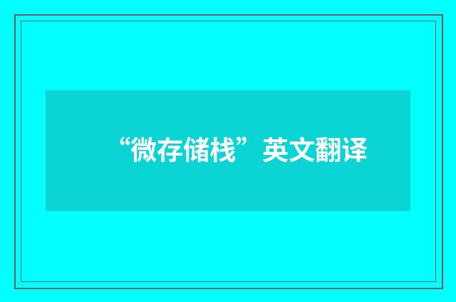 “微存储栈”英文翻译